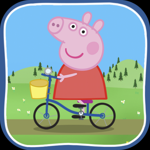 свинка на велосипеде